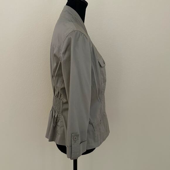 LIGHT Women Green Utility Lightweight Button Front Jacket Size S NWOT - Picture 2 of 8